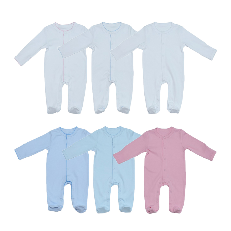 Picot Trim New Born Gress Home Outbits Babiessie Romper Set Set